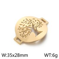1 Piece Stainless Steel 18K Gold Plated Tree sku image 4