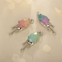 Simple Style Water Droplets Artificial Crystal Plating 18k Gold Plated Charms main image 3
