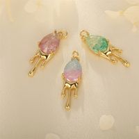 Simple Style Water Droplets Artificial Crystal Plating 18k Gold Plated Charms main image 2