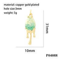Simple Style Water Droplets Artificial Crystal Plating 18k Gold Plated Charms sku image 1
