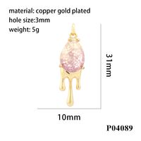 Simple Style Water Droplets Artificial Crystal Plating 18k Gold Plated Charms sku image 2