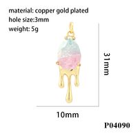 Simple Style Water Droplets Artificial Crystal Plating 18k Gold Plated Charms sku image 3
