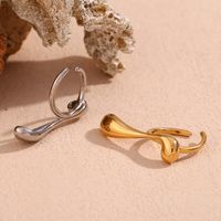 Basic Simple Style Classic Style Solid Color Stainless Steel Plating 18k Gold Plated Open Rings main image 1