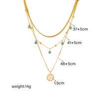 Lady Life Tree Titanium Steel Plating 18k Gold Plated Double Layer Necklaces main image 3