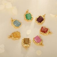 Simple Style Square Artificial Crystal Plating 18k Gold Plated Charms main image 2