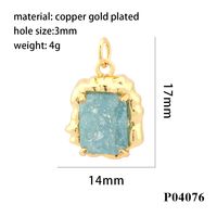 Simple Style Square Artificial Crystal Plating 18k Gold Plated Charms main image 4