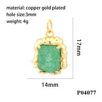 Simple Style Square Artificial Crystal Plating 18k Gold Plated Charms main image 5