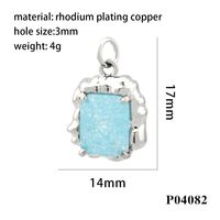 Simple Style Square Artificial Crystal Plating 18k Gold Plated Charms main image 10