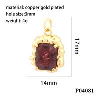 Simple Style Square Artificial Crystal Plating 18k Gold Plated Charms sku image 2
