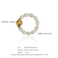 Freshwater Pearl 18K Gold Plated Simple Style Solid Color Adjustable Ring main image 2