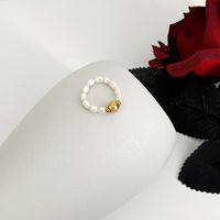 Perlas De Agua Dulce Chapados en oro de 18k Estilo Simple Color Sólido Anillo Ajustable main image 3