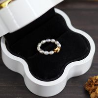 Freshwater Pearl 18K Gold Plated Simple Style Solid Color Adjustable Ring main image 7