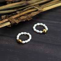 Freshwater Pearl 18K Gold Plated Simple Style Solid Color Adjustable Ring main image 5