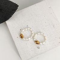 Perlas De Agua Dulce Chapados en oro de 18k Estilo Simple Color Sólido Anillo Ajustable main image 4