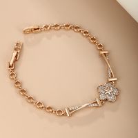 Xuping Süss Einfacher Stil Blume 18 Karat Vergoldet Künstlicher Diamant Legierung Großhandel Armbänder main image 1