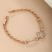 Xuping Sweet Simple Style Flower 18k Gold Plated Artificial Diamond Alloy Wholesale Bracelets main image 1