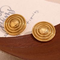 1 Pair Vintage Style Simple Style Classic Style Heart Shape Plating Stainless Steel 18k Gold Plated Ear Studs main image 1