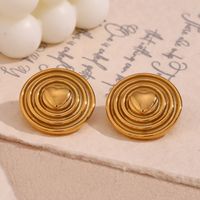 1 Pair Vintage Style Simple Style Classic Style Heart Shape Plating Stainless Steel 18k Gold Plated Ear Studs main image 4