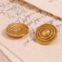 1 Paire Style Vintage Style Simple Style Classique Forme De Cœur Placage Acier Inoxydable Plaqué Or 18k Boucles D'oreilles main image 3