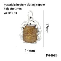 Simple Style Square Artificial Crystal Plating 18k Gold Plated Charms sku image 3
