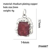 Simple Style Square Artificial Crystal Plating 18k Gold Plated Charms sku image 4