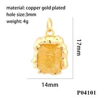 Simple Style Square Artificial Crystal Plating 18k Gold Plated Charms sku image 5