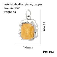 Simple Style Square Artificial Crystal Plating 18k Gold Plated Charms sku image 6