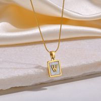 304 Stainless Steel Gold Plated Elegant Simple Style Plating Inlay Letter Shell main image 5