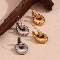 1 Pair Basic Simple Style Classic Style Solid Color Plating Stainless Steel 18k Gold Plated Drop Earrings main image 1