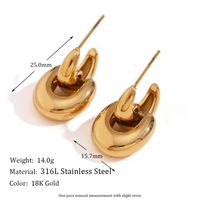 1 Pair Basic Simple Style Classic Style Solid Color Plating Stainless Steel 18k Gold Plated Drop Earrings main image 2