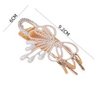 Women's Ig Style Simple Style Bow Knot Alloy Plating Inlay Rhinestones Pearl Hair Claws main image 2