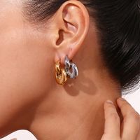 1 Pair Basic Simple Style Classic Style Solid Color Plating Stainless Steel 18k Gold Plated Drop Earrings main image 5