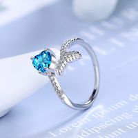 Classic Style Fish Tail Copper Inlay Zircon Open Rings main image 1