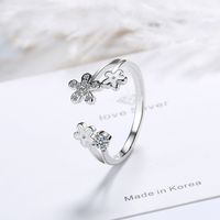 Classic Style Flower Copper Inlay Zircon Open Rings main image 7