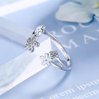 Classic Style Flower Copper Inlay Zircon Open Rings main image 4