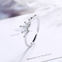 Simple Style Crown Copper Inlay Zircon Open Rings main image 4