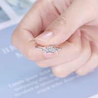 Simple Style Crown Copper Inlay Zircon Open Rings main image 6
