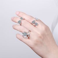 Wholesale IG Style Lady Modern Style Geometric Copper Inlay Zircon Open Rings main image 3