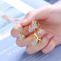 Wholesale IG Style Lady Modern Style Geometric Copper Inlay Zircon Open Rings main image 6