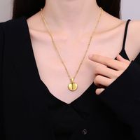 Vintage Style Heart Shape Copper Plating 24k Gold Plated Pendant Necklace main image 1