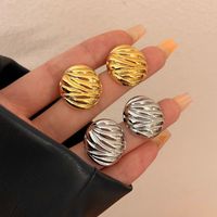 1 Pair Ig Style Retro Oval Plating Copper Gold Plated Silver Plated Ear Studs main image 7