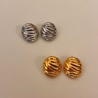 1 Pair Ig Style Retro Oval Plating Copper Gold Plated Silver Plated Ear Studs main image 1
