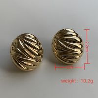 1 Pair Ig Style Retro Oval Plating Copper Gold Plated Silver Plated Ear Studs main image 2