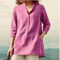 Women's Blouse 3/4 Length Sleeve Blouses Casual Solid Color main image 2