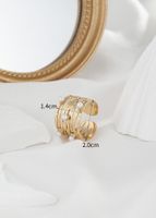 304 Stainless Steel 14K Gold Plated Lady Roman Style Inlay Flower Pearl Open Rings main image 4