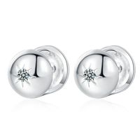 1 Pair Simple Style Geometric Star Plating Inlay Copper Zircon White Gold Plated Ear Studs main image 6