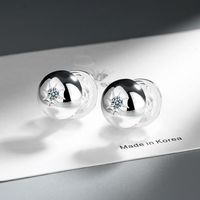 1 Pair Simple Style Geometric Star Plating Inlay Copper Zircon White Gold Plated Ear Studs sku image 2