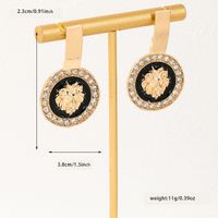 1 Pair Fashion Lion Plating Inlay Alloy Rhinestones Drop Earrings main image 2