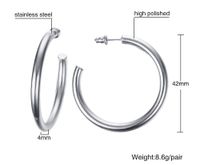 1 Pair Simple Style Solid Color Stainless Steel Earrings sku image 2