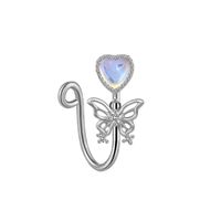 Elegant Cute Vacation Wings Butterfly Stainless Steel Copper White Gold Plated Rhinestones Zircon Nose Ring Nose Studs In Bulk main image 5